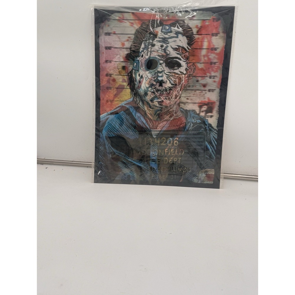 Horror Icons Lenticular Mugshot Poster Jason/Freddy Slasher Print NEW 11x14 Med